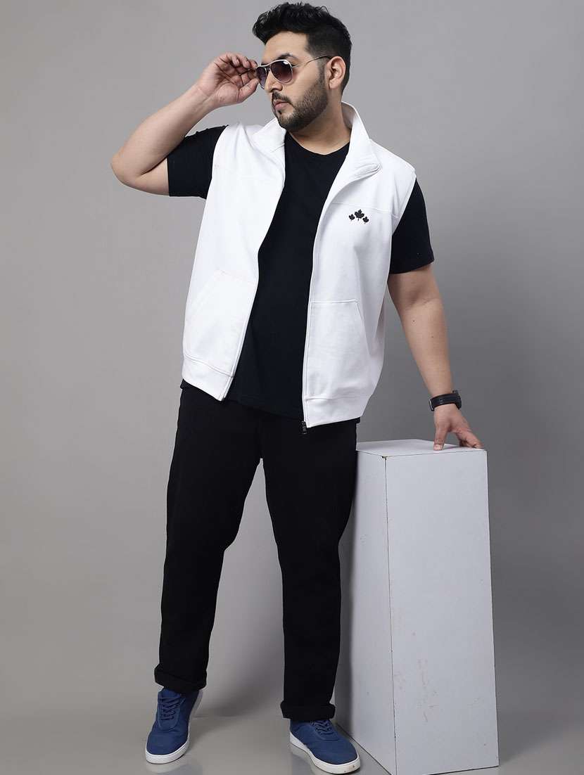 white solid sleeveless casual jacket - 20161375 -  Standard Image - 4