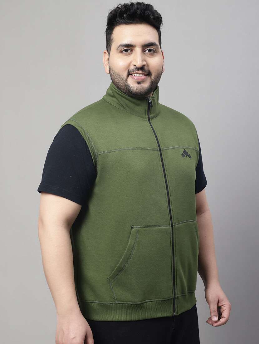 green cotton casual jacket - 20161377 -  Standard Image - 1
