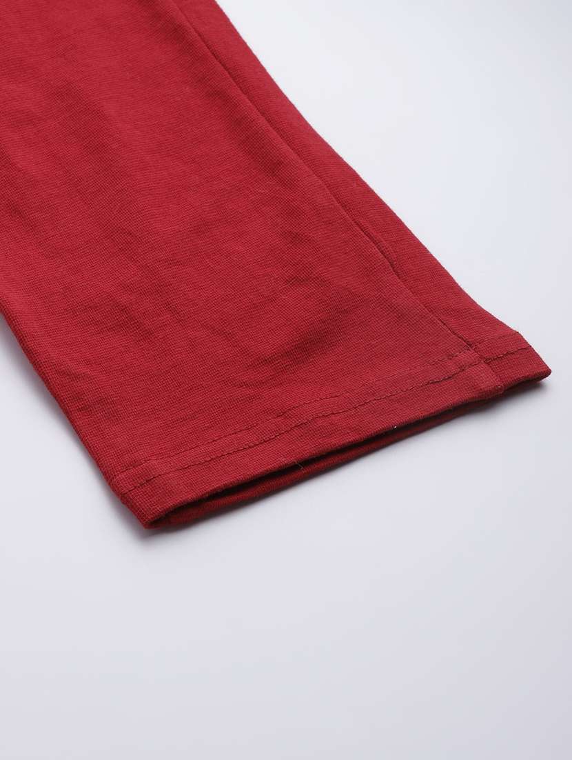 plus size red solid full length legging - 20162211 - Standard Image - 4