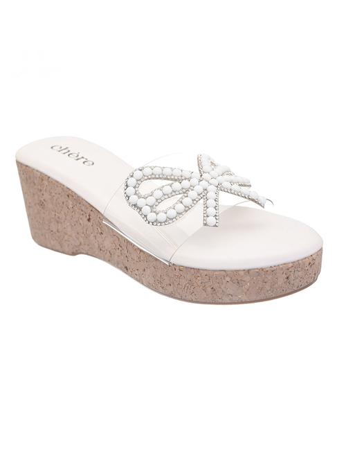 white slip on wedge sandal - 20162269 -  Standard Image - 0