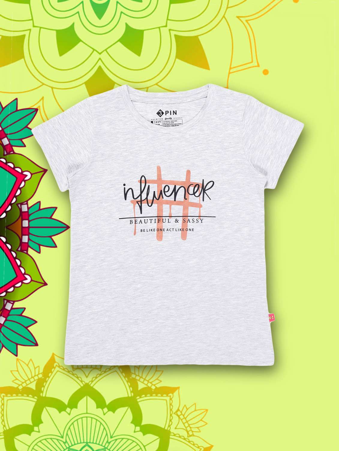 girls crew neck printed regular tee