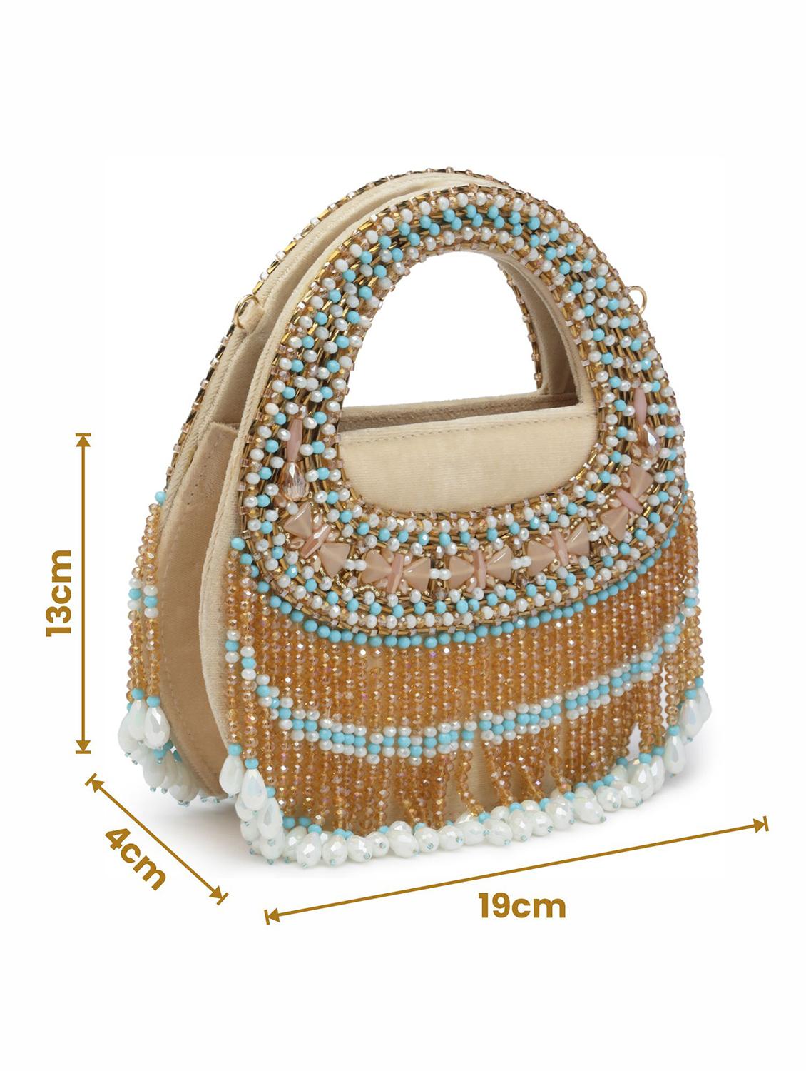 cream suede regular clutch - 20162398 - Standard Image - 4