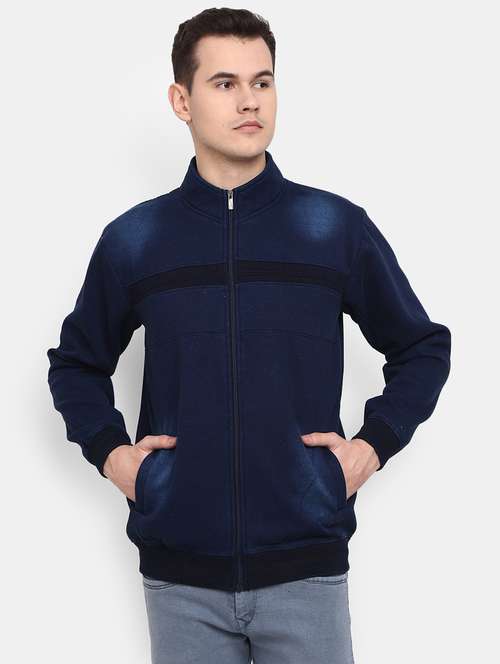 blue cotton casual jacket - 20163846 - Standard Image - 0