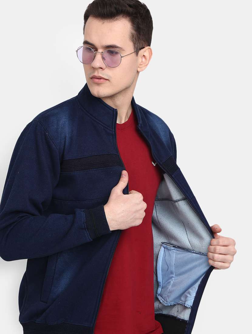 blue cotton casual jacket - 20163846 - Standard Image - 4