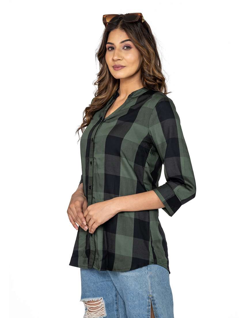 women checks casual shirt - 20164022 - Standard Image - 1