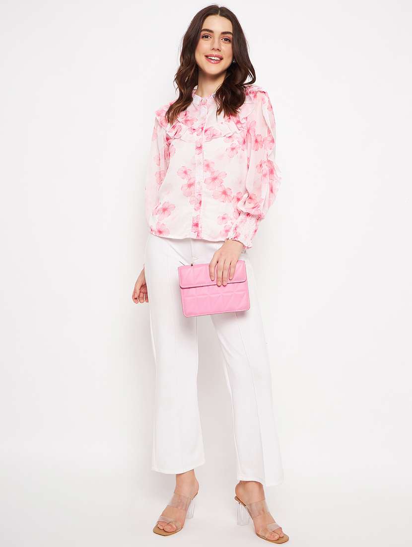 pink floral ruffle top - 20164056 -  Standard Image - 4