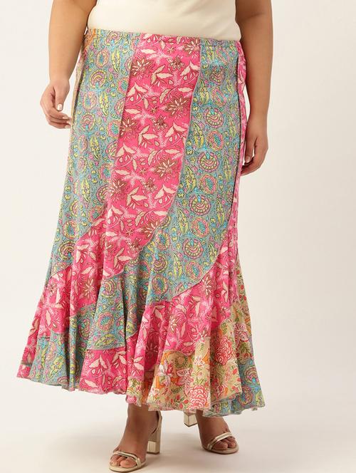 green cotton pleated skirts - 20164059 - Standard Image - 0