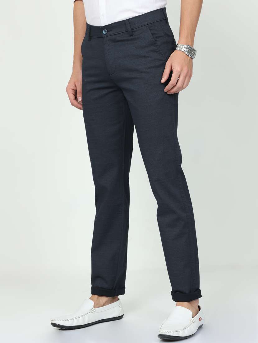 solid flat front casual trouser - 20164163 - Standard Image - 1