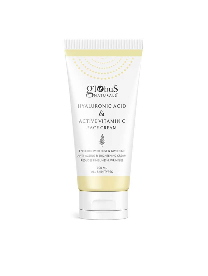 globus naturals hyaluronic acid & vitamin c face cream, 100 ml