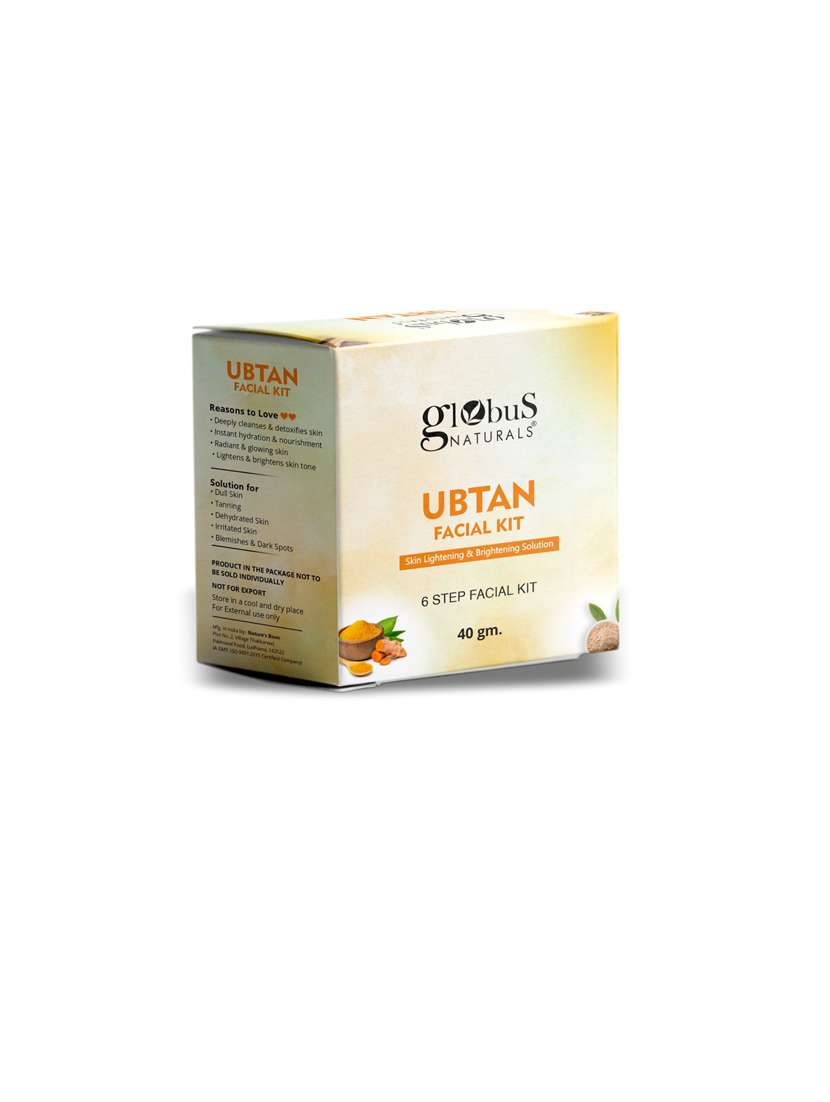 globus naturals brightening ubtan 6 step facial kit, 40gm