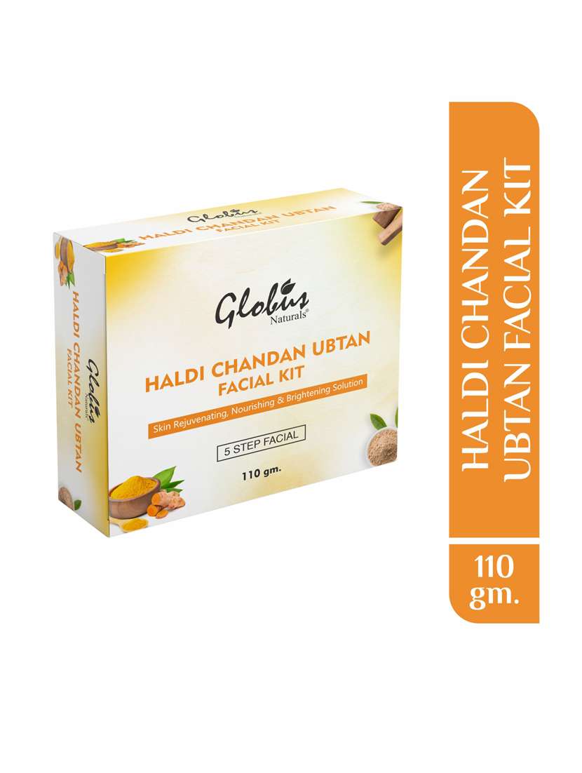 globus naturals haldi chandan facial kit, 110gm