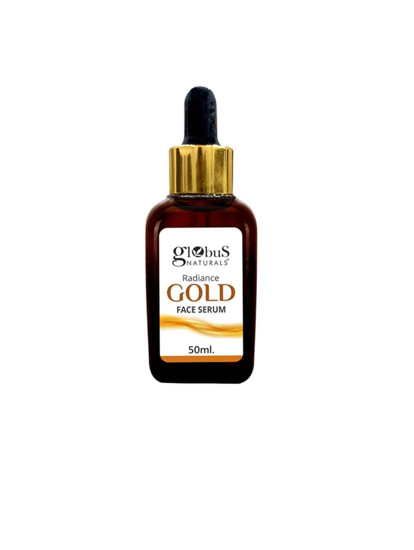 globus naturals gold radiance anti ageing & brightening face serum, 50 ml