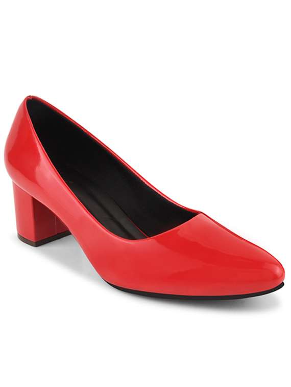 women solid slip on pumps