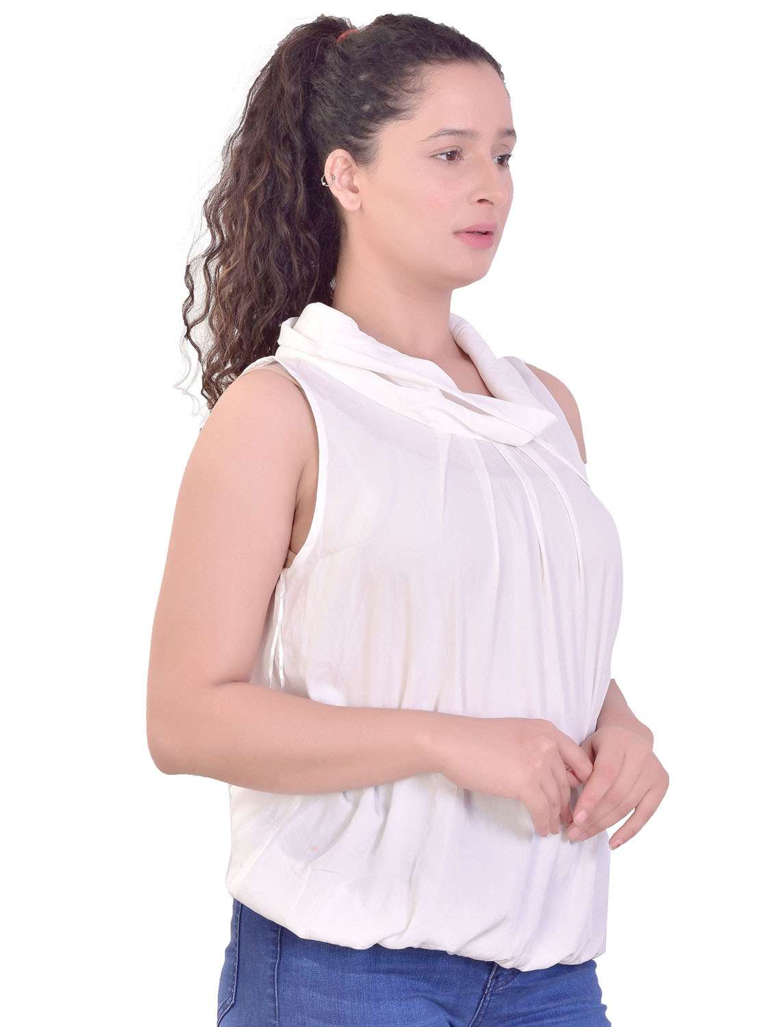women's straight round neck top - 20166091 - Standard Image - 1