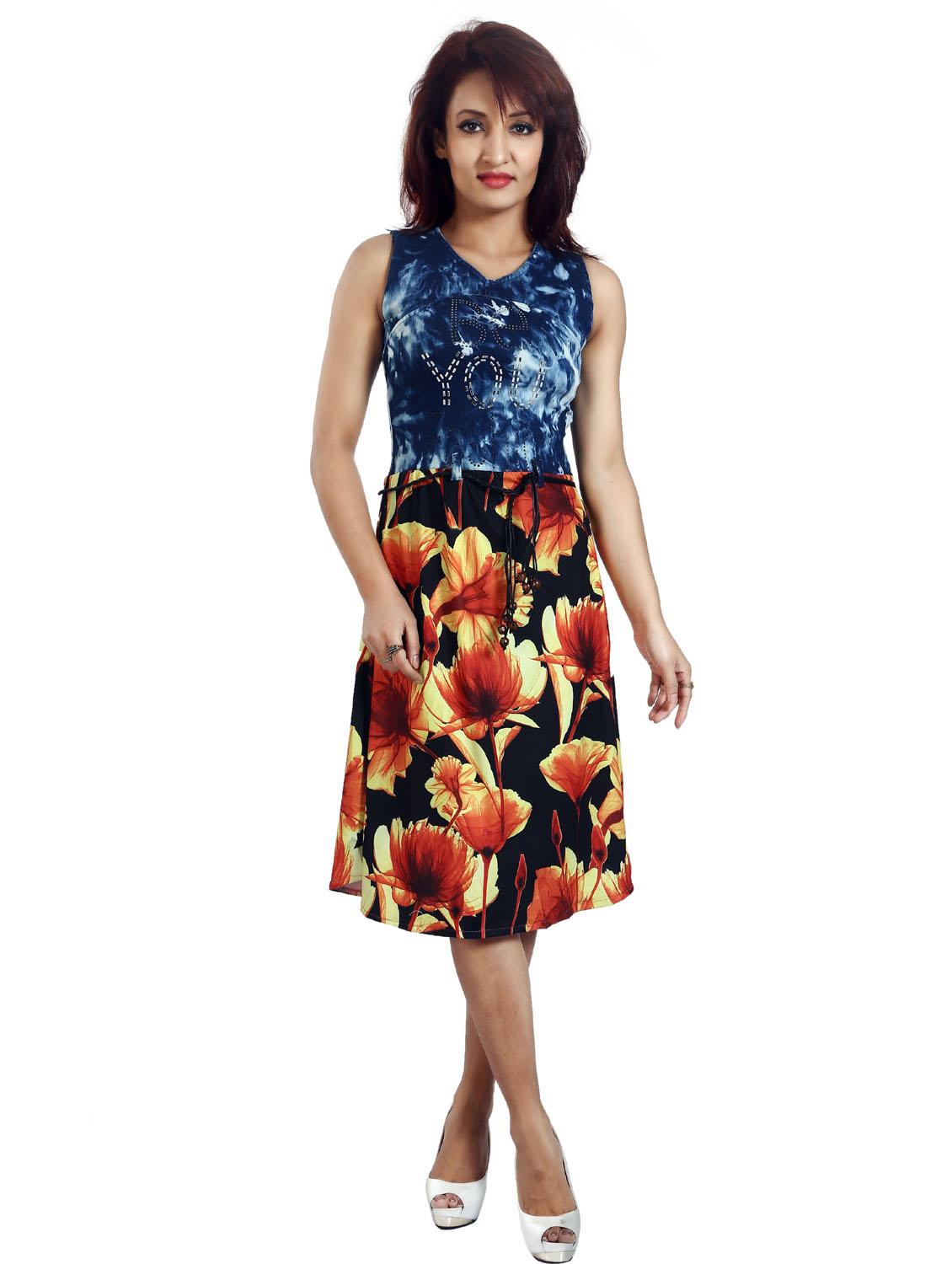 women's fit & flare graphic dress - 20166382 -  Zoom Image - 0