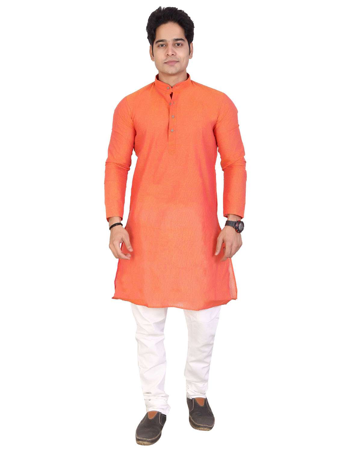 men's solid cotton kurta pyjama ethnic wear set