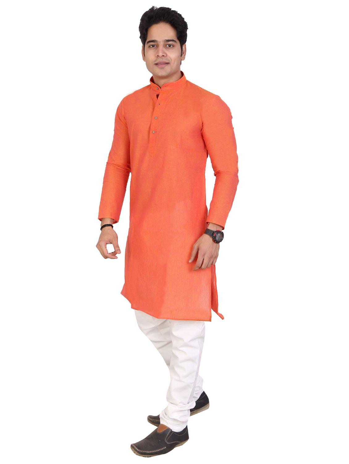 men's solid cotton kurta pyjama ethnic wear set - 20166440 - Standard Image - 1