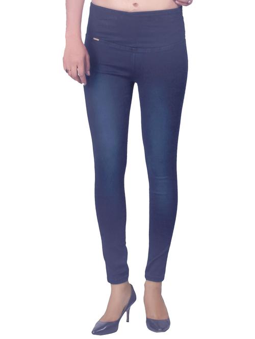 dark blue solids mid rise jeggings - 20166549 - Standard Image - 0