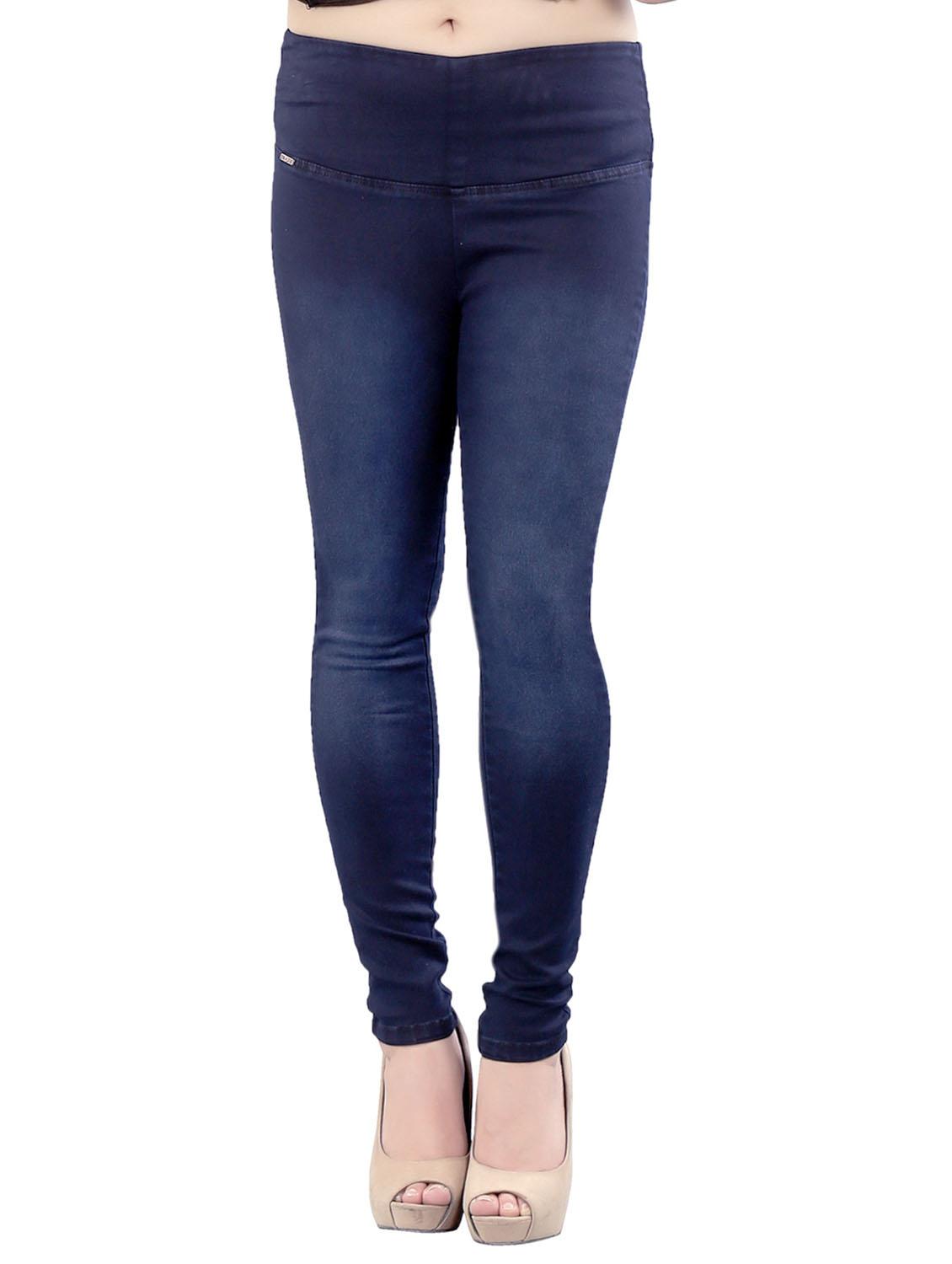 blue solid mid rise full length jegging - 20166554 - Zoom Image - 0