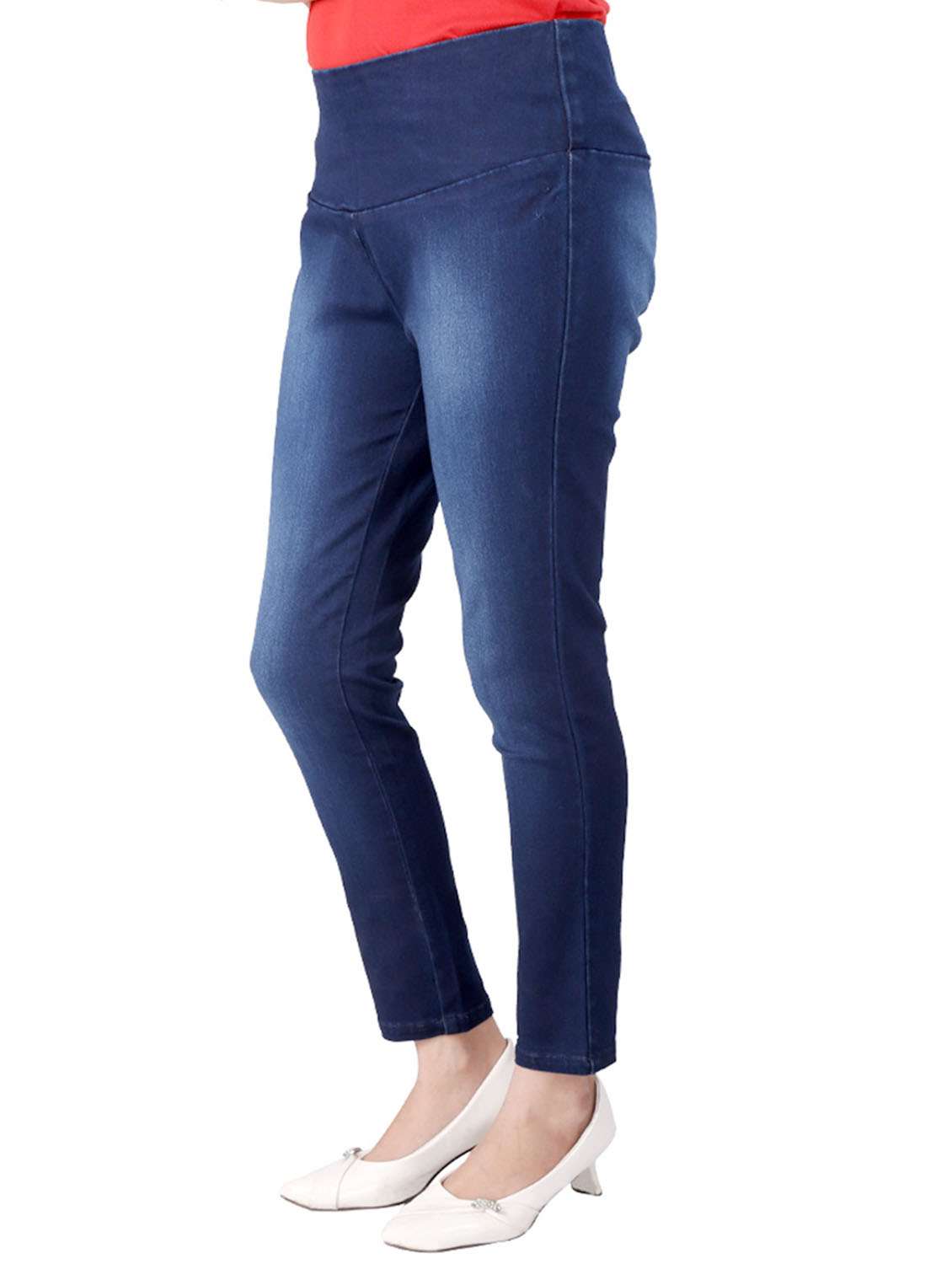 blue solids mid rise jeggings - 20166561 -  Standard Image - 1
