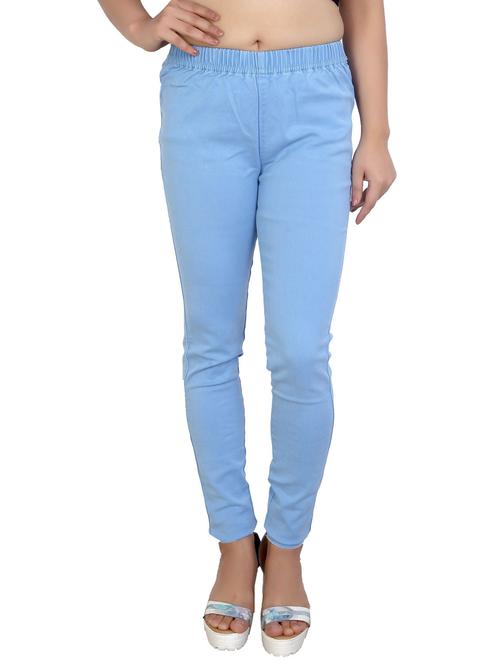 light blue solids mid rise jeggings - 20166565 - Standard Image - 0