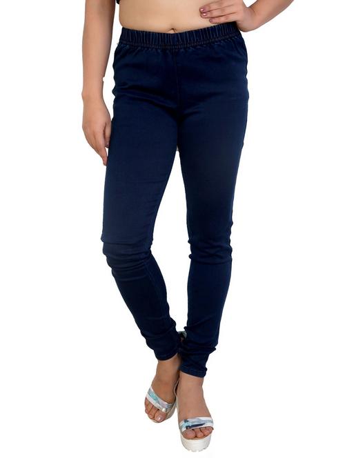 blue solids mid rise jeggings - 20166566 -  Standard Image - 0