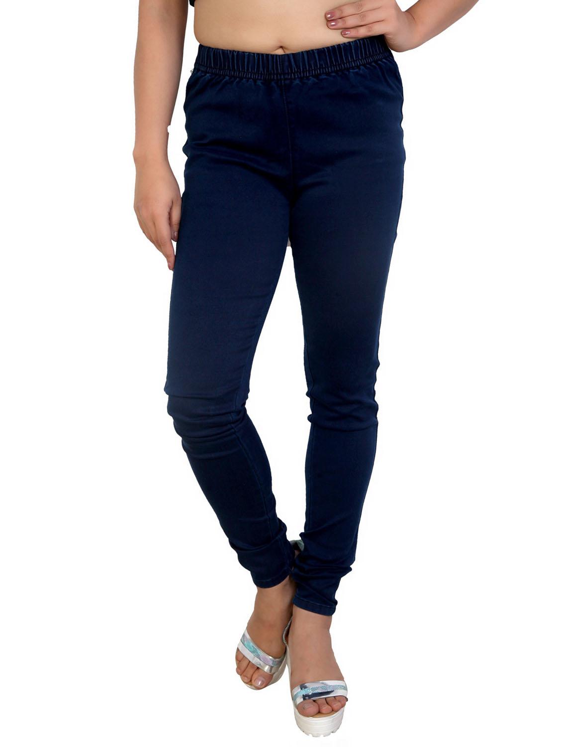 blue solids mid rise jeggings - 20166566 -  Zoom Image - 0