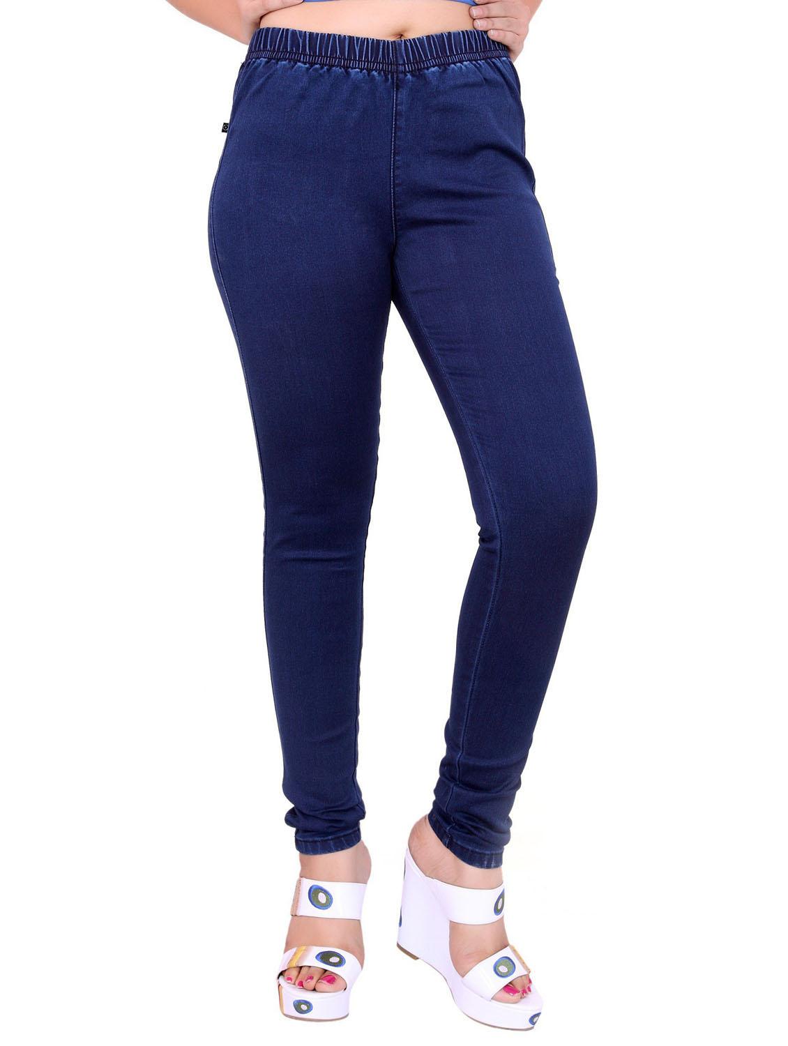 blue solid mid rise full length jegging - 20166573 -  Zoom Image - 0