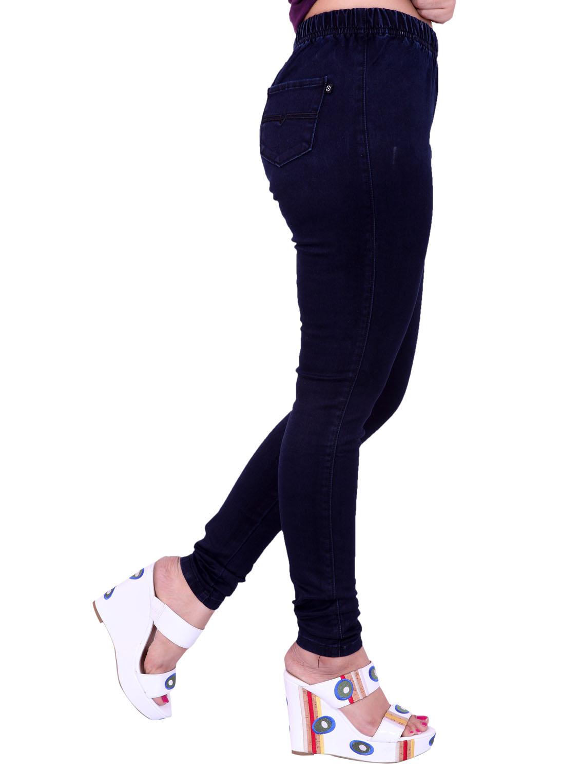 dark blue solid mid rise full length jegging - 20166577 -  Standard Image - 1