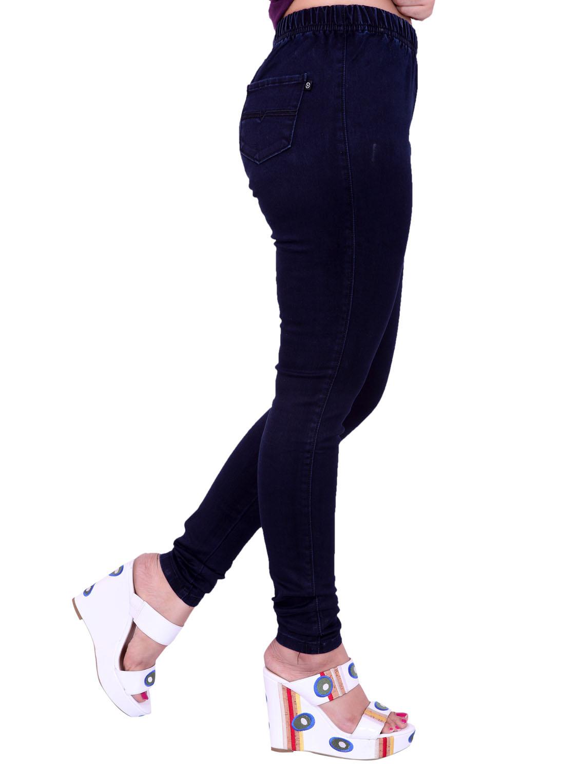 dark blue solid mid rise full length jegging - 20166578 -  Standard Image - 1