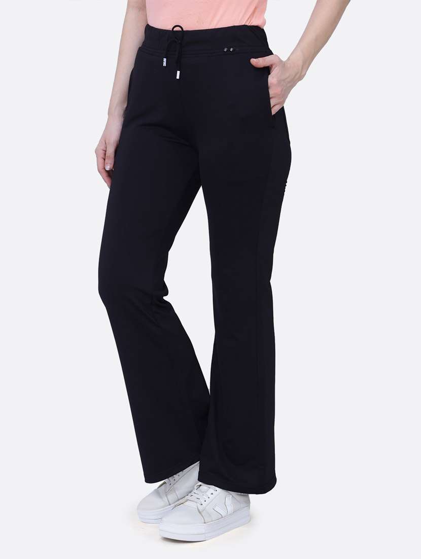 women solid high rise bootcut trouser - 20166585 -  Standard Image - 1