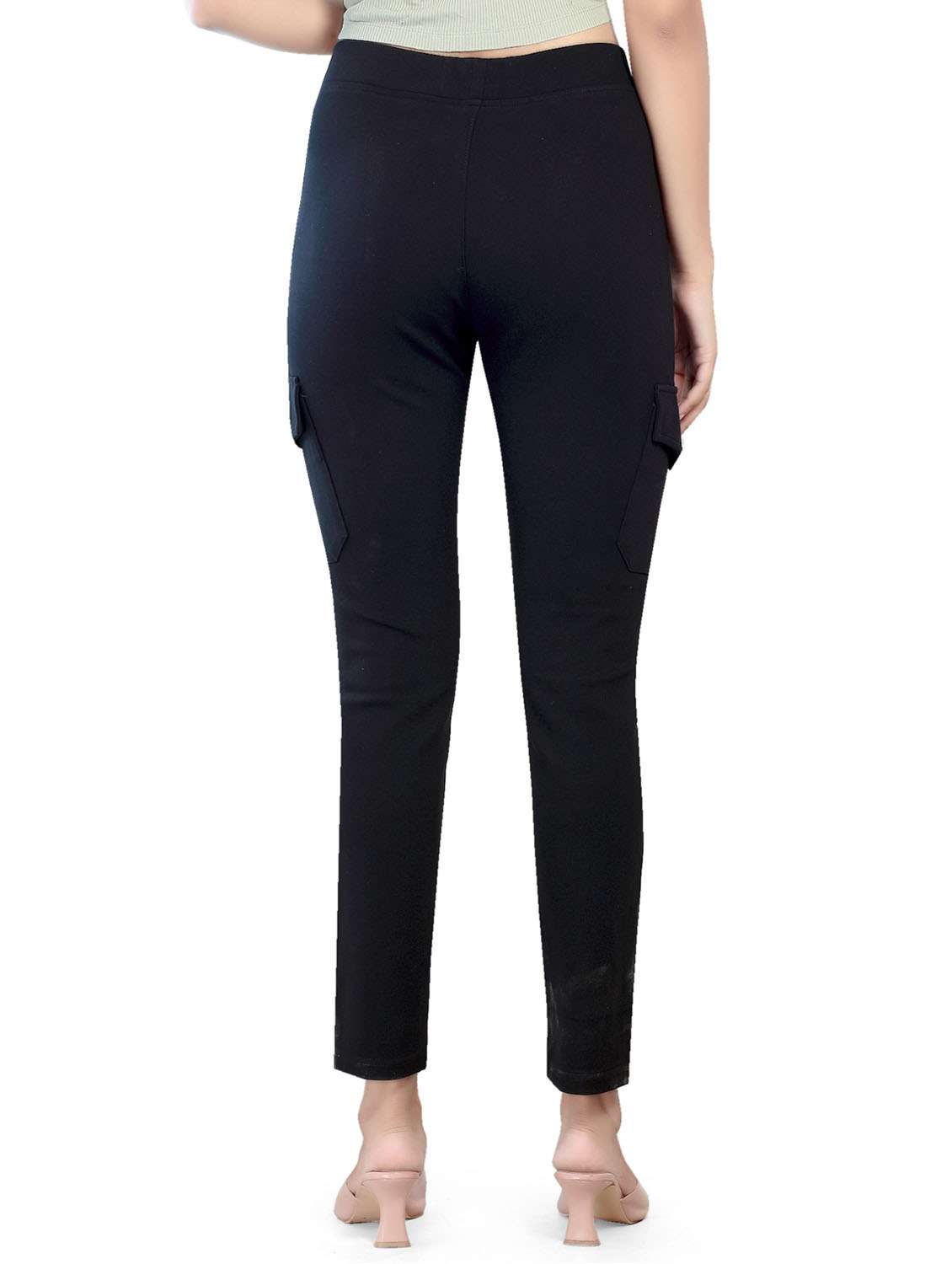 black cotton blend jeggings - 20166591 -  Standard Image - 1