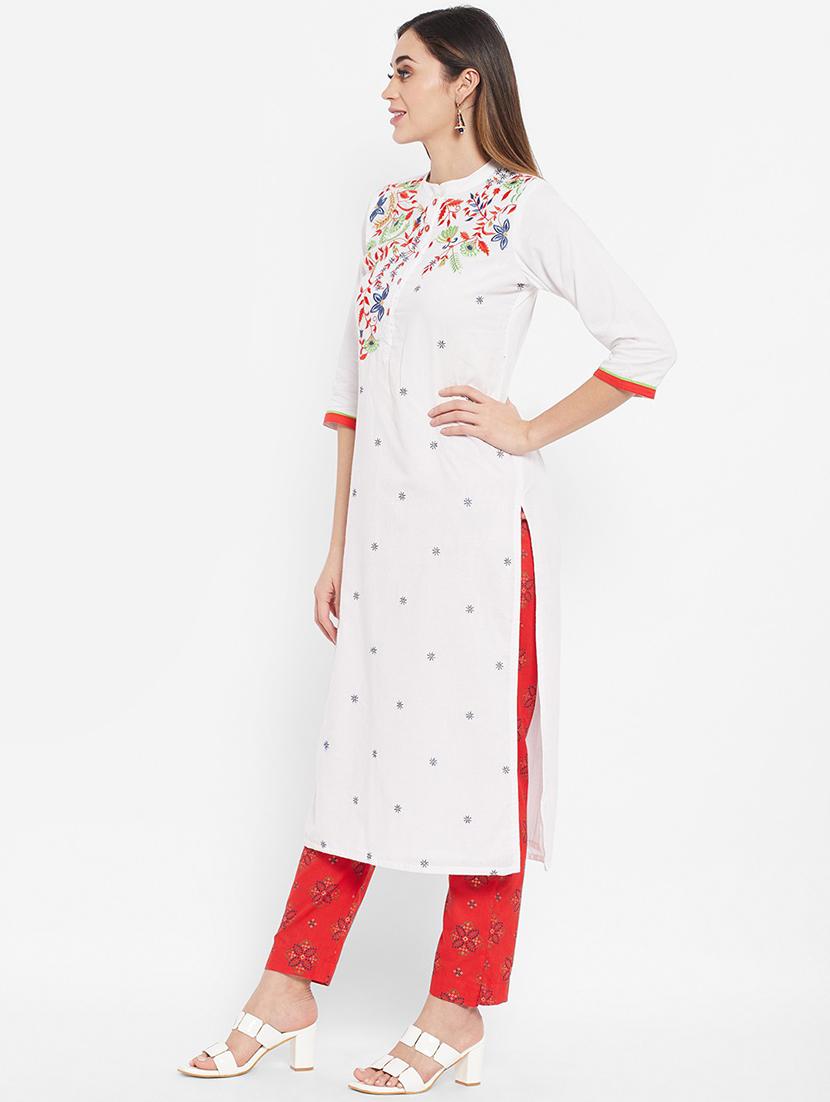 embroidered kurta pant set with dupatta - 20166987 - Standard Image - 1