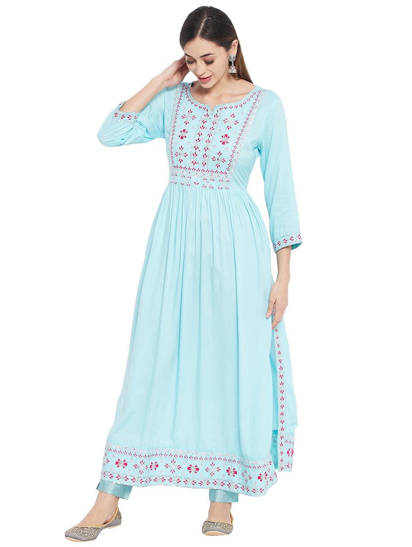 embroidered kurta pant set  - 20166994 -  Standard Image - 1