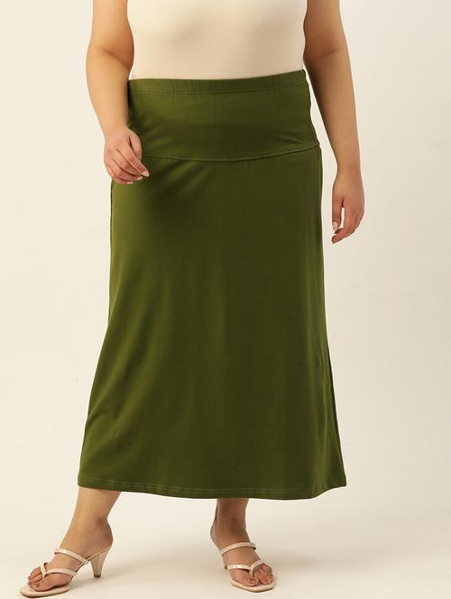 women's green solids midi skirt - 20167200 -  Standard Image - 0