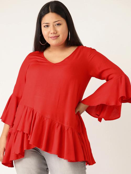 women's peplum v neck top - 20167215 -  Standard Image - 0