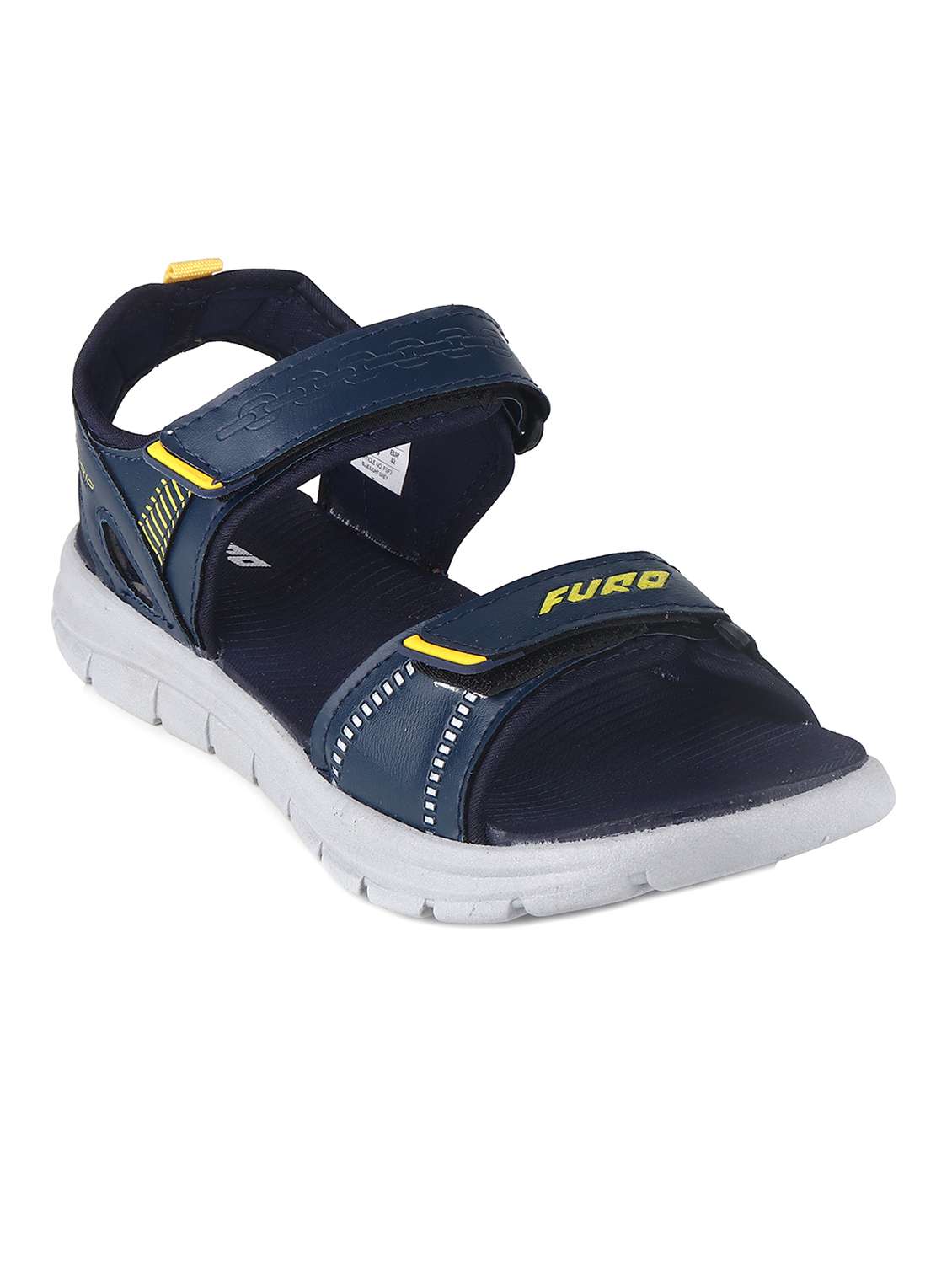 blue back strap floater sandal