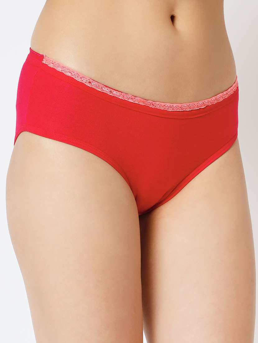 pink cotton blend hipster panty - 20167378 -  Standard Image - 1