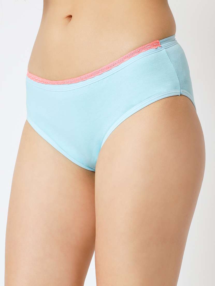 blue cotton blend hipster panty - 20167380 -  Standard Image - 1