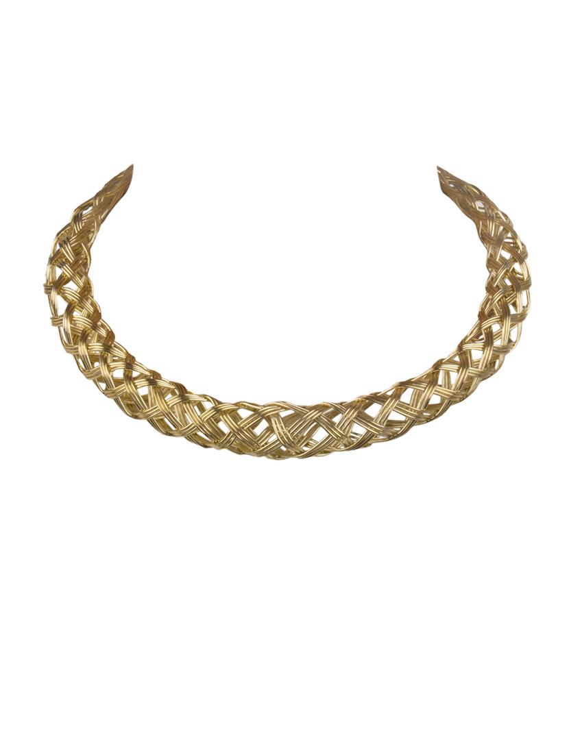gold brass choker necklace - 20167384 -  Zoom Image - 0