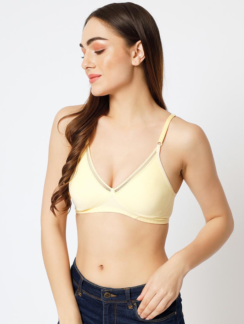 yellow solid full coverage non padded t-shirt bra - 20167400 - Standard Image - 1