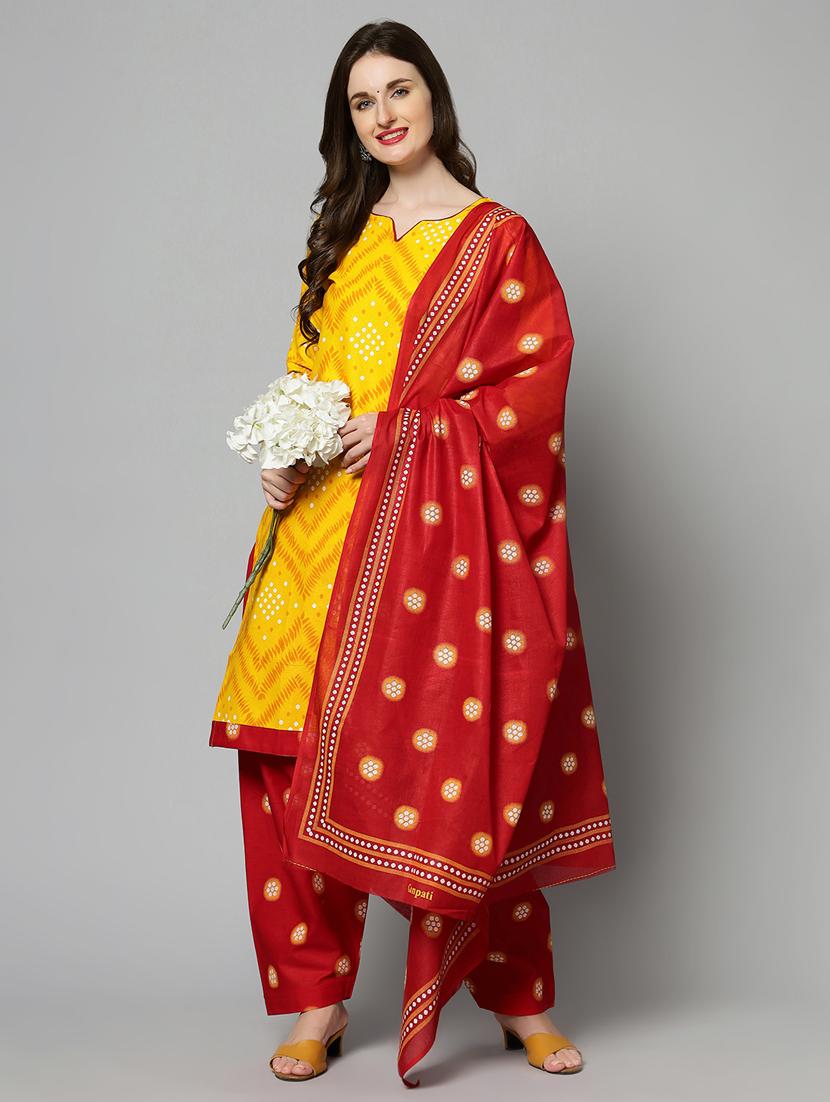 women yellow unstitched patiyala suits - 20167516 - Standard Image - 1