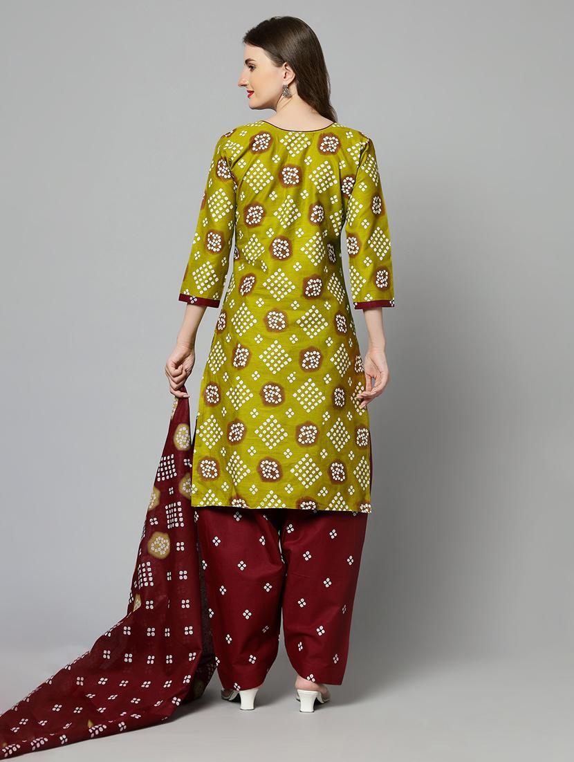 women green unstitched patiyala suits - 20167517 - Standard Image - 4