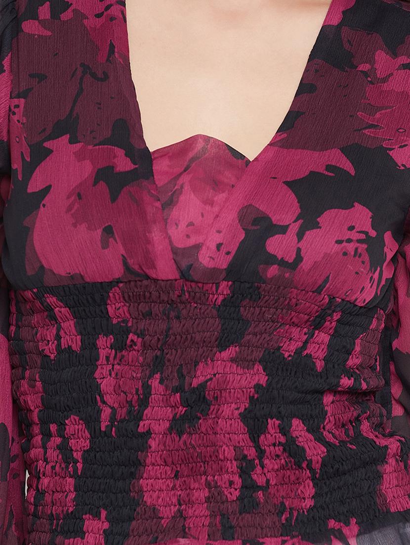women's blouson v neck top - 20168957 - Standard Image - 4