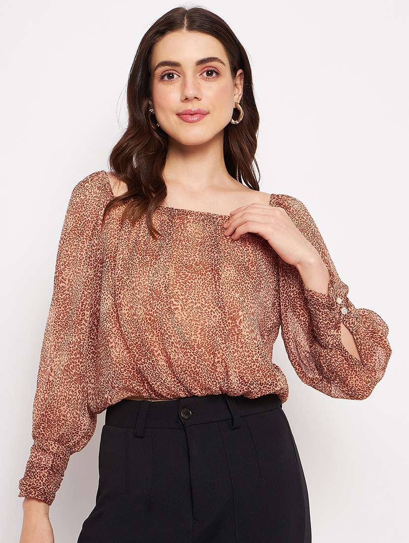 women's blouson square neck top