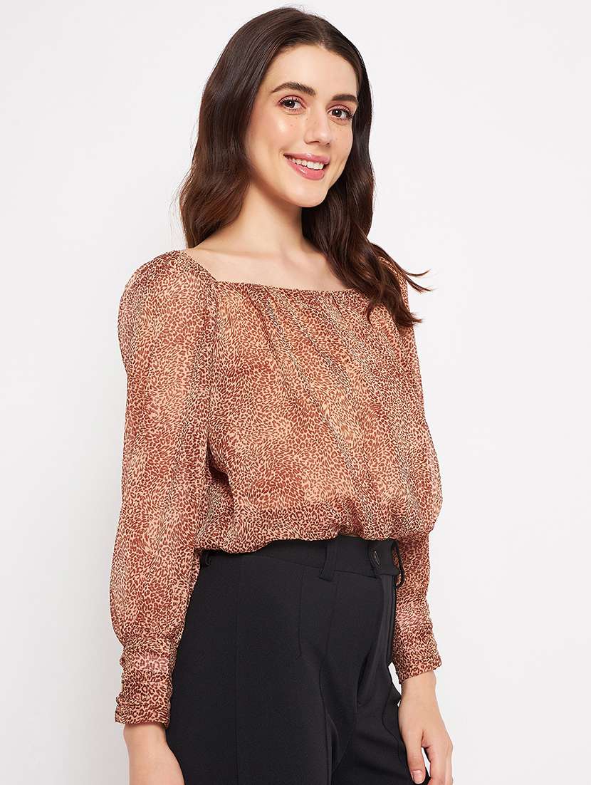 women's blouson square neck top - 20168960 -  Standard Image - 1