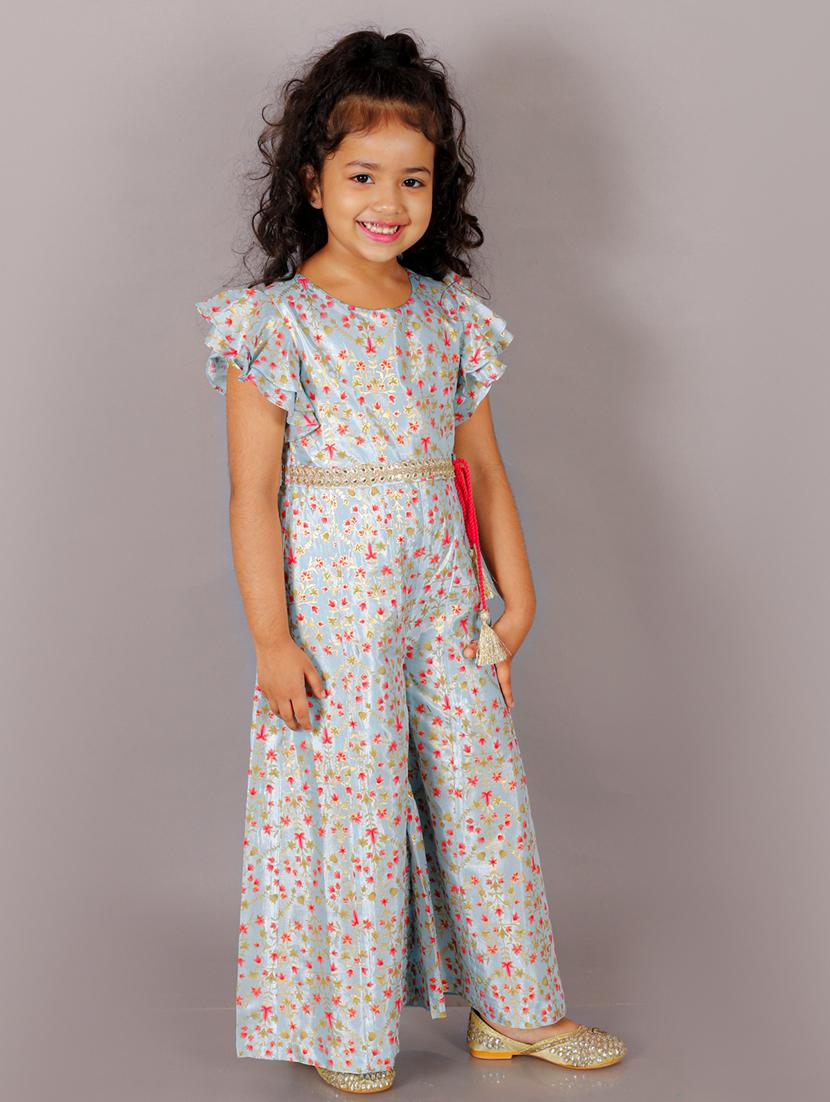blue printed full length jumpsuit - 20169056 - Standard Image - 1