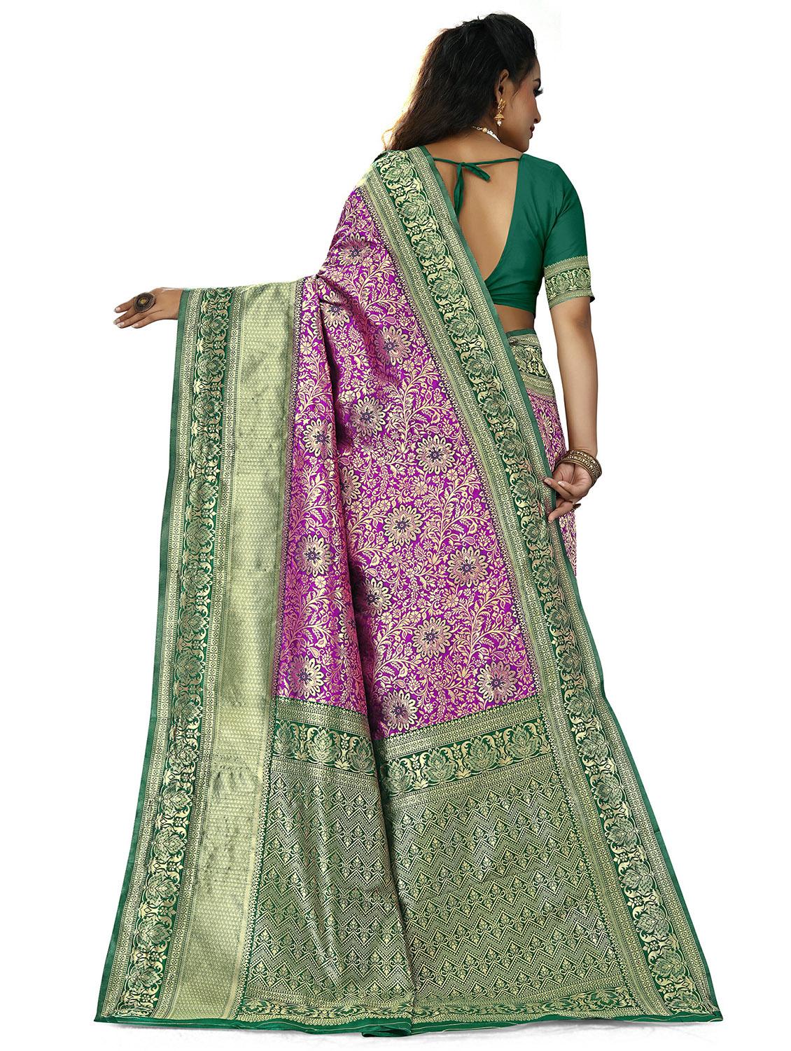 self design banarasi saree with blouse - 20169122 -  Standard Image - 1
