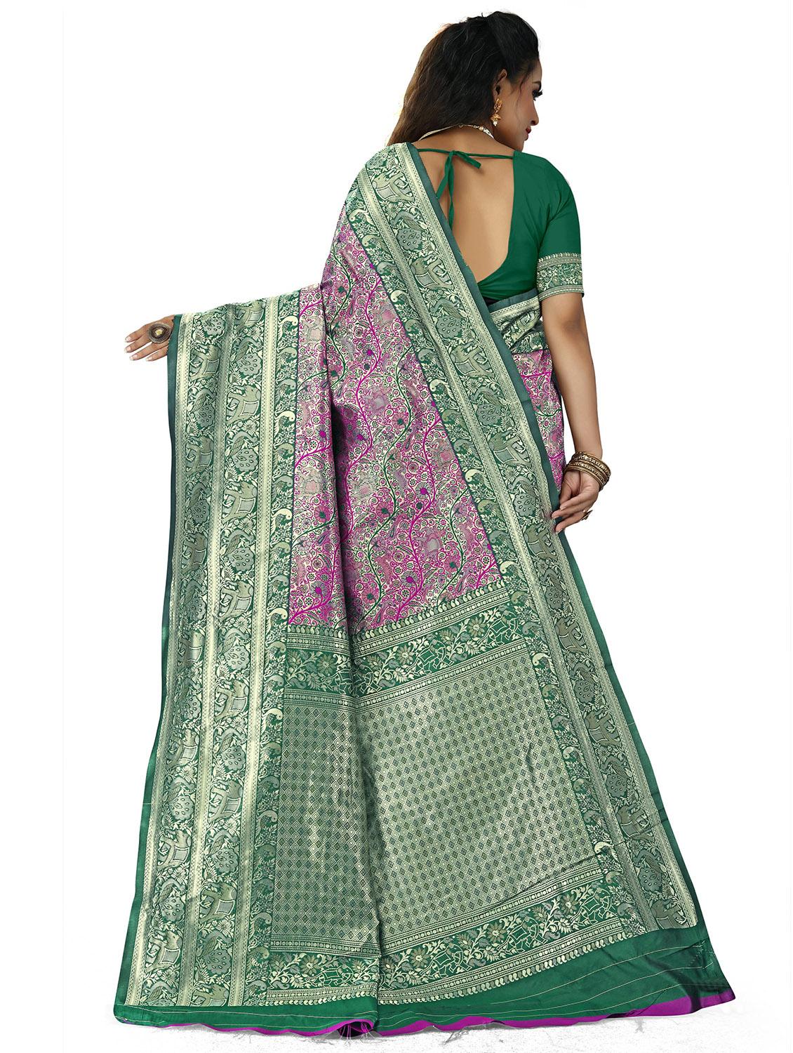 self design kanjivaram saree with blouse - 20169125 - Standard Image - 1