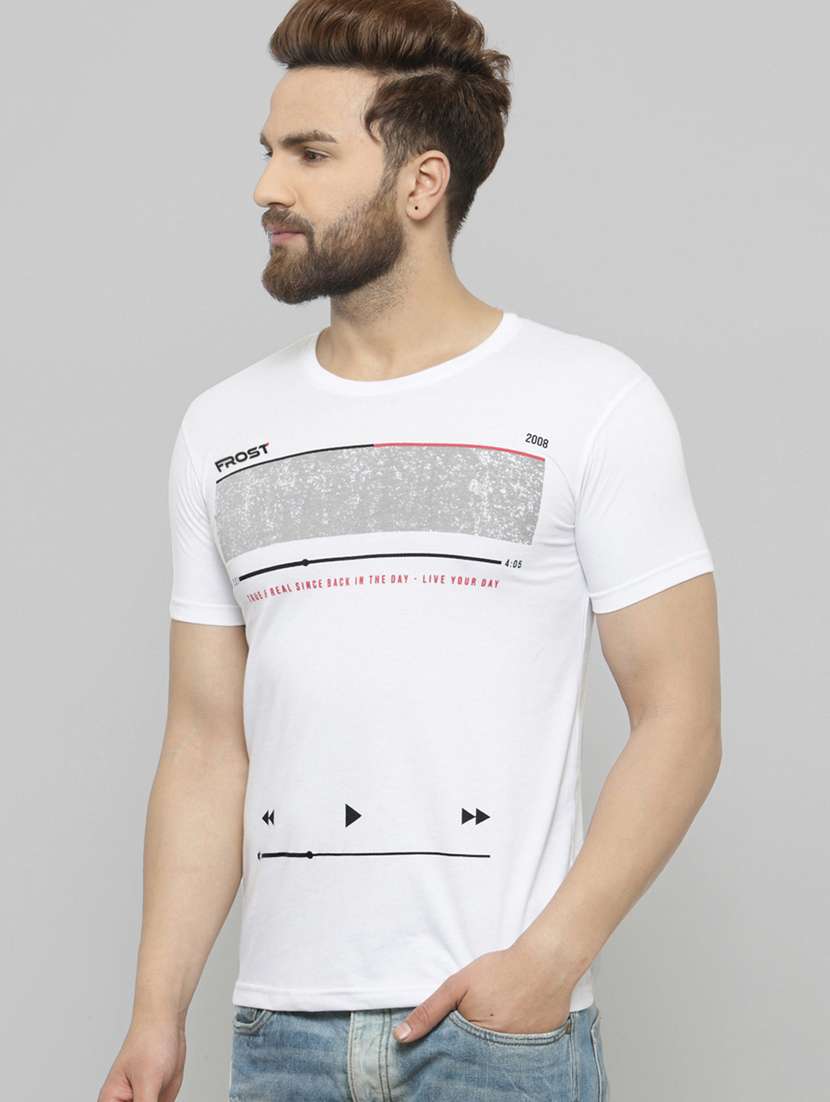 round neck printed regular t-shirt - 20169722 -  Standard Image - 1